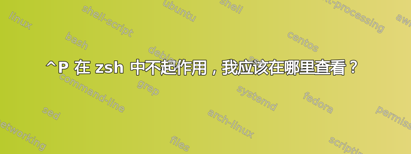 ^P 在 zsh 中不起作用，我应该在哪里查看？