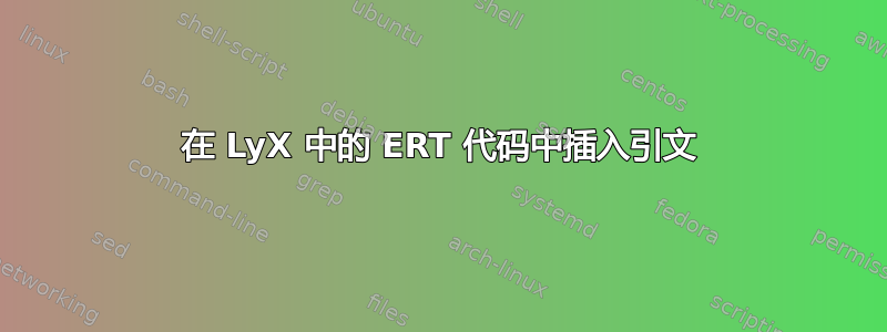 在 LyX 中的 ERT 代码中插入引文