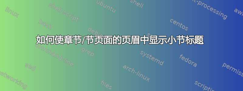 如何使章节/节页面的页眉中显示小节标题