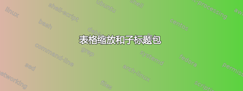 表格缩放和子标题包