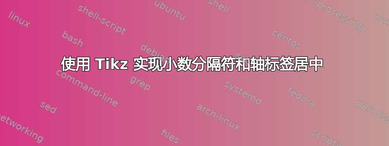 使用 Tikz 实现小数分隔符和轴标签居中