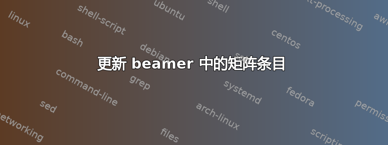 更新 beamer 中的矩阵条目