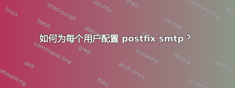 如何为每个用户配置 postfix smtp？