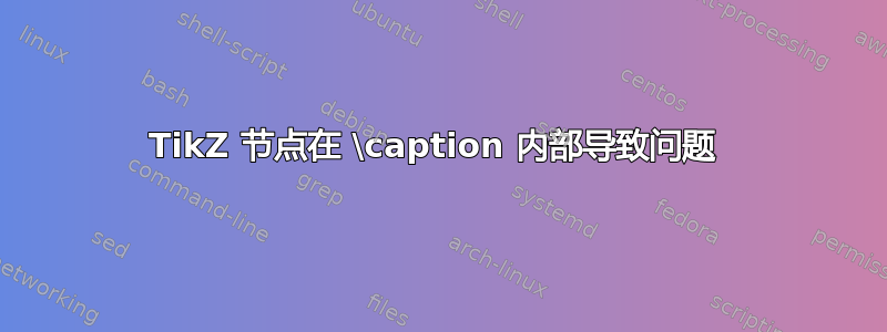 TikZ 节点在 \caption 内部导致问题 