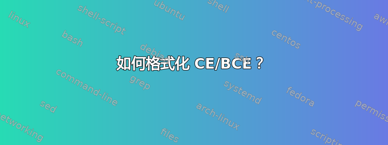 如何格式化 CE/BCE？