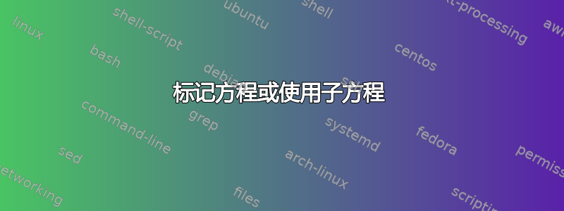 标记方程或使用子方程