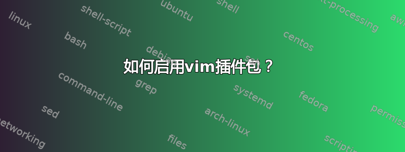 如何启用vim插件包？