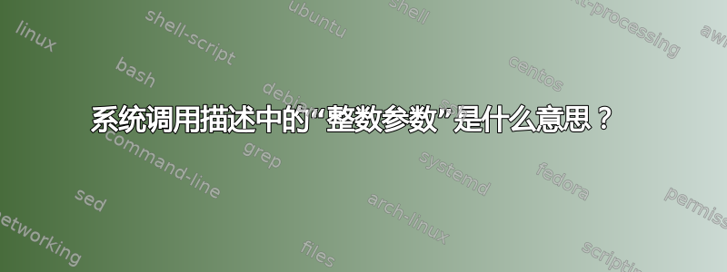 系统调用描述中的“整数参数”是什么意思？ 