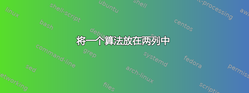 将一个算法放在两列中