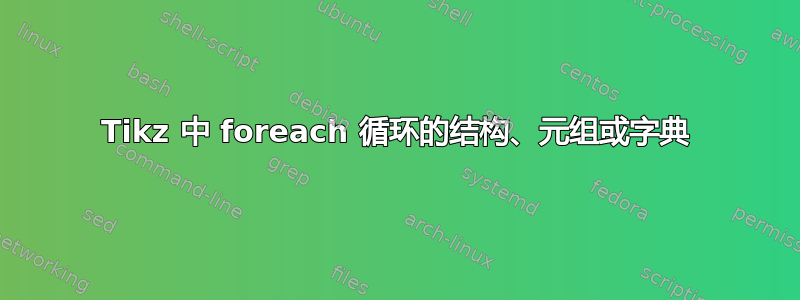 Tikz 中 foreach 循环的结构、元组或字典