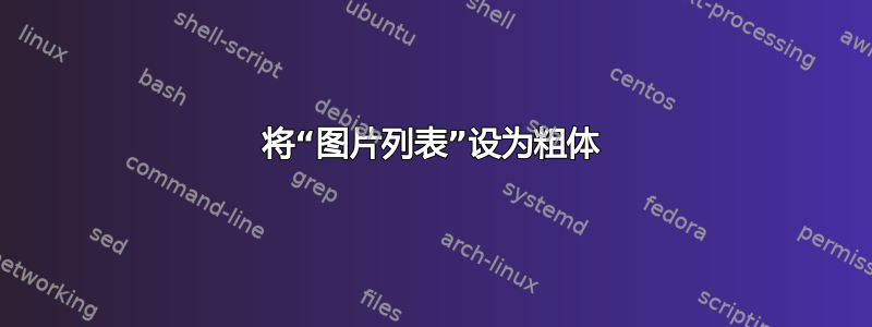 将“图片列表”设为粗体