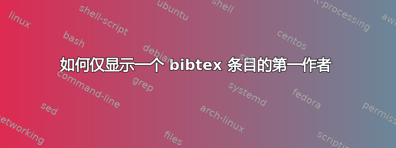 如何仅显示一个 bibtex 条目的第一作者