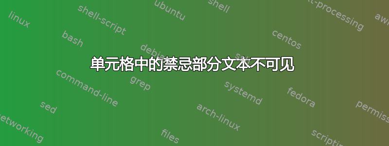 单元格中的禁忌部分文本不可见