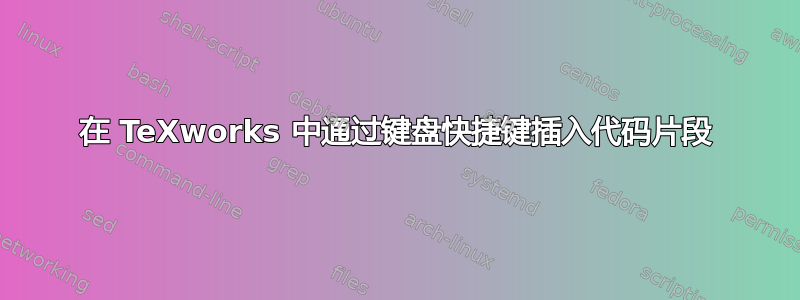 在 TeXworks 中通过键盘快捷键插入代码片段