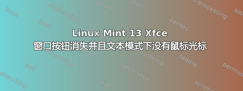 Linux Mint 13 Xfce 窗口按钮消失并且文本模式下没有鼠标光标