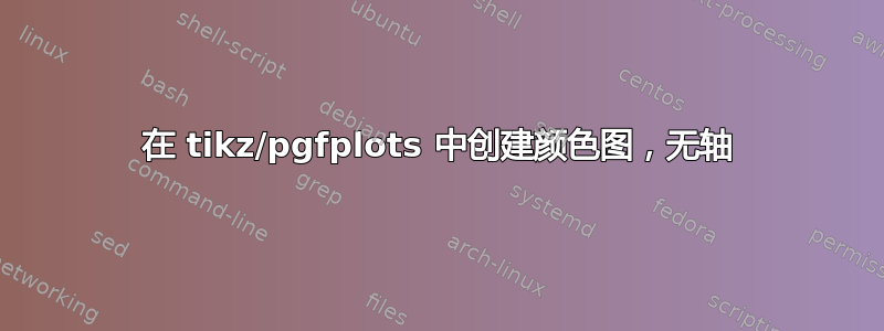 在 tikz/pgfplots 中创建颜色图，无轴