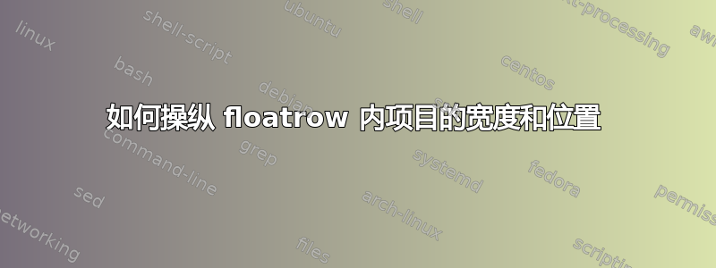 如何操纵 floatrow 内项目的宽度和位置