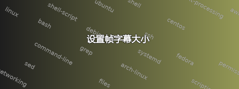 设置帧字幕大小