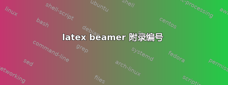 latex beamer 附录编号