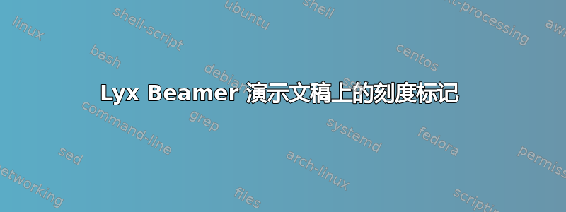 Lyx Beamer 演示文稿上的刻度标记