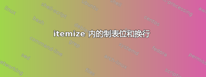 itemize 内的制表位和换行