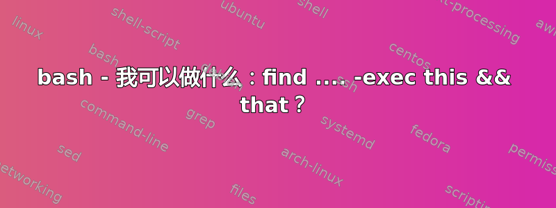 bash - 我可以做什么：find .... -exec this && that？