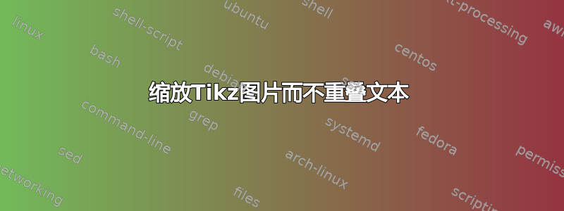 缩放Tikz图片而不重叠文本