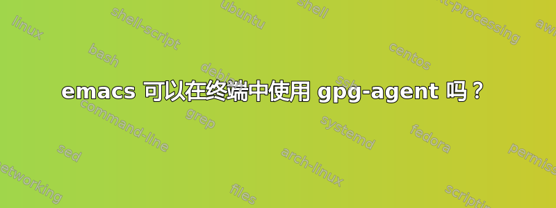 emacs 可以在终端中使用 gpg-agent 吗？