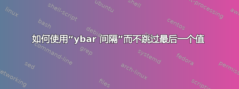 如何使用“ybar 间隔”而不跳过最后一个值