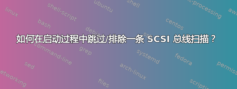 如何在启动过程中跳过/排除一条 SCSI 总线扫描？