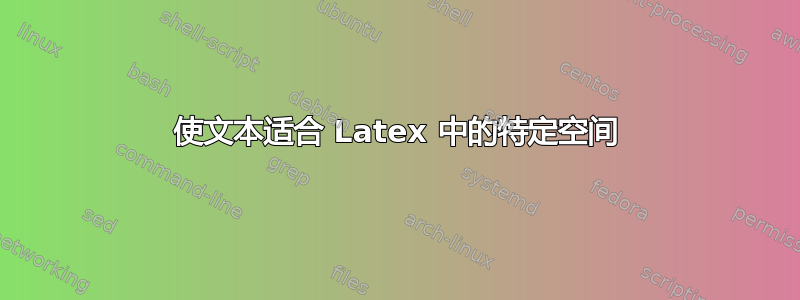 使文本适合 Latex 中的特定空间