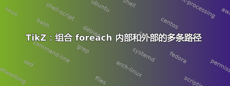 TikZ：组合 foreach 内部和外部的多条路径