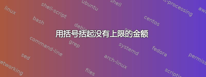 用括号括起没有上限的金额