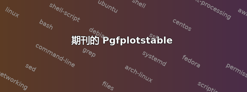 期刊的 Pgfplotstable