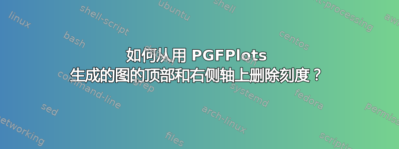 如何从用 PGFPlots 生成的图的顶部和右侧轴上删除刻度？