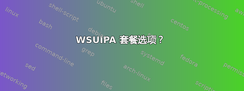 WSUIPA 套餐选项？