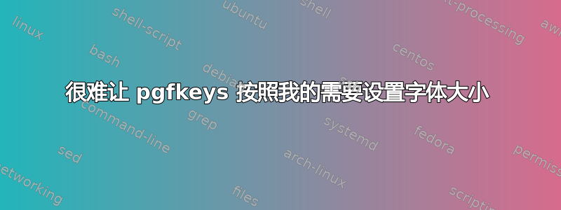 很难让 pgfkeys 按照我的需要设置字体大小