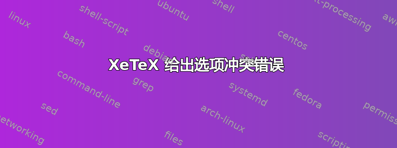 XeTeX 给出选项冲突错误