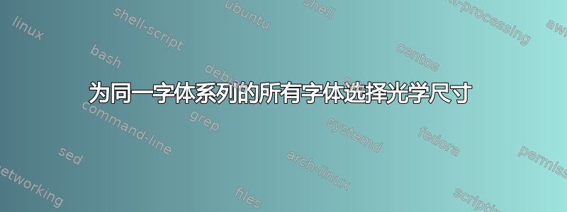 为同一字体系列的所有字体选择光学尺寸