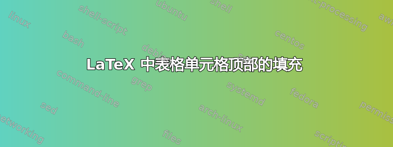 LaTeX 中表格单元格顶部的填充