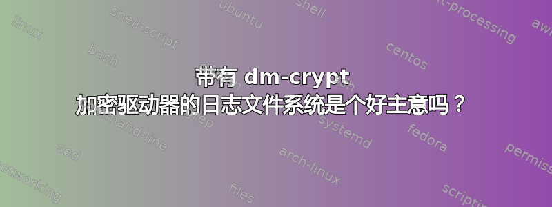 带有 dm-crypt 加密驱动器的日志文件系统是个好主意吗？