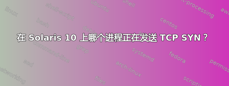 在 Solaris 10 上哪个进程正在发送 TCP SYN？