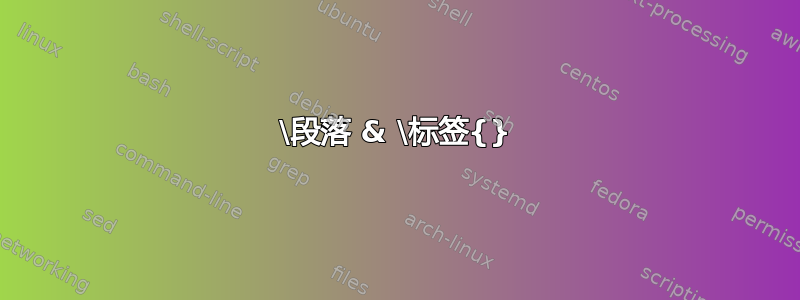 \段落 & \标签{}