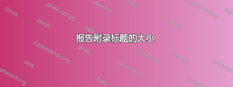 报告附录标题的大小