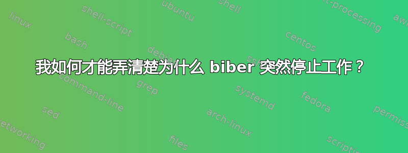 我如何才能弄清楚为什么 biber 突然停止工作？