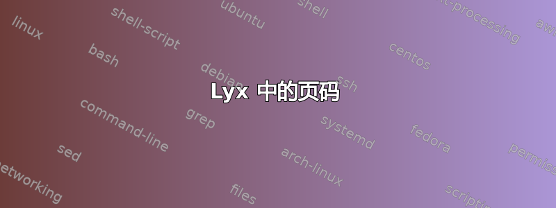 Lyx 中的页码