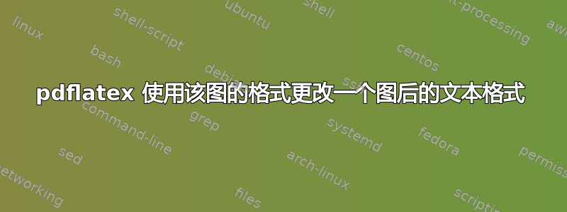 pdflatex 使用该图的格式更改一个图后的文本格式