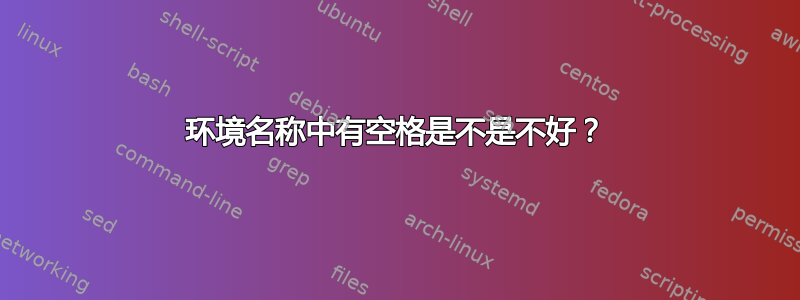 环境名称中有空格是不是不好？