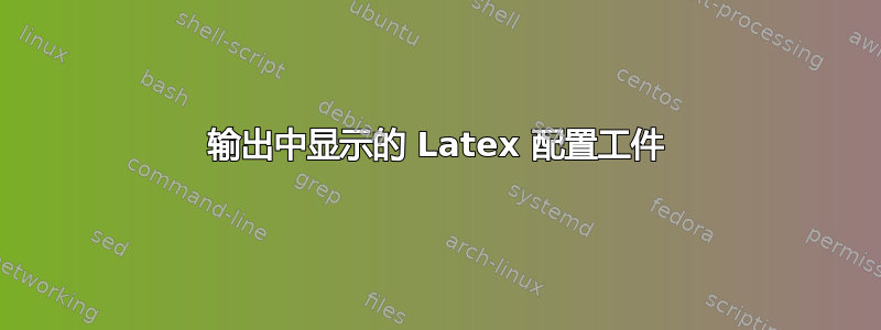 输出中显示的 Latex 配置工件