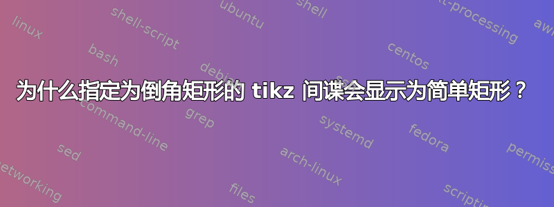 为什么指定为倒角矩形的 tikz 间谍会显示为简单矩形？